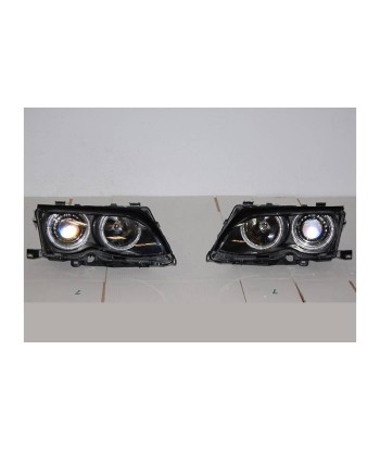 Set De Phares Avant Angel Eyes BMW E46 2002-2005 4-Porte Noir pas cheres