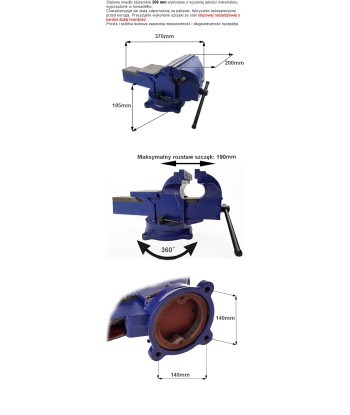 Étau pivotant 200 mm avec enclume Paris Déstockage Promo