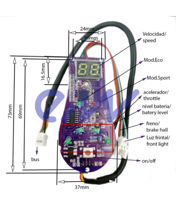 Kit générique 36V 350W Display type Brigmton rembourrage situé sous