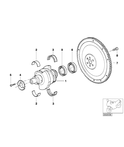 Original BMW 11211342275 Vilebrequin le des métaux précieux