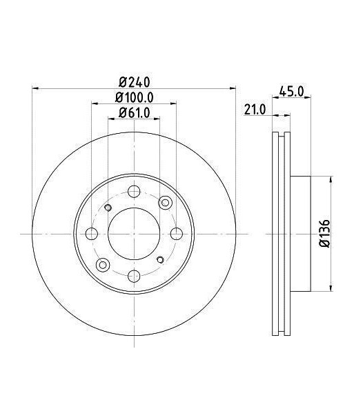 2x Disques de freins Pagid 51116 pour Honda Civic V VI  8DD 355 104-941 destockage